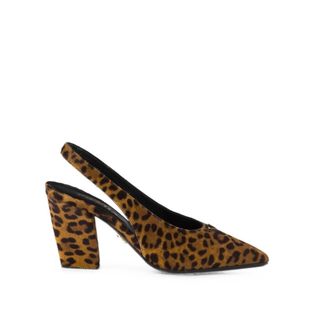 Prada Women Printed Calf Hair Slingback Pumps